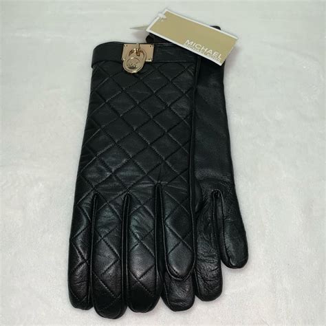 michael kors womens tech touch quilted leather hamilton lock gloves|MICHAEL KORS Quilted Leather Hamilton Lock Gloves with .